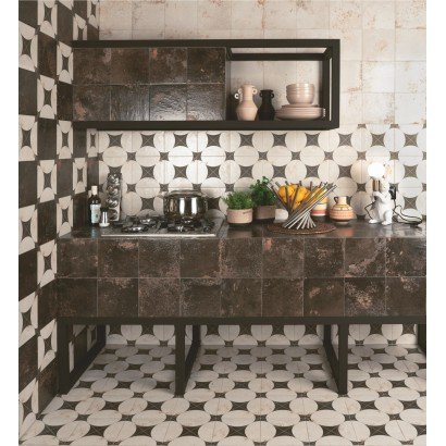 Carrelage style carreaux de ciment Série Meraki Black 20x20