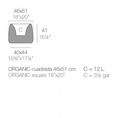 Jardinière Vondom Organic Cuadrada Basic 46x51x40 - Produit écoresponsable