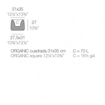 Jardinière Vondom Organic Cuadrada Basic 31x35x27 - Produit écoresponsable
