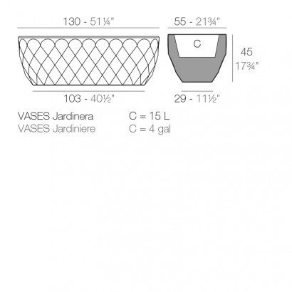 Jardinière Vondom Vases Basic 55x130x45 - Produit écoresponsable
