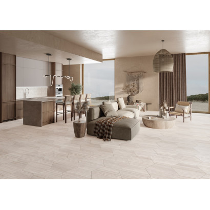 Travertino 56x48,5 hexagonal (box of 1,20 m²)