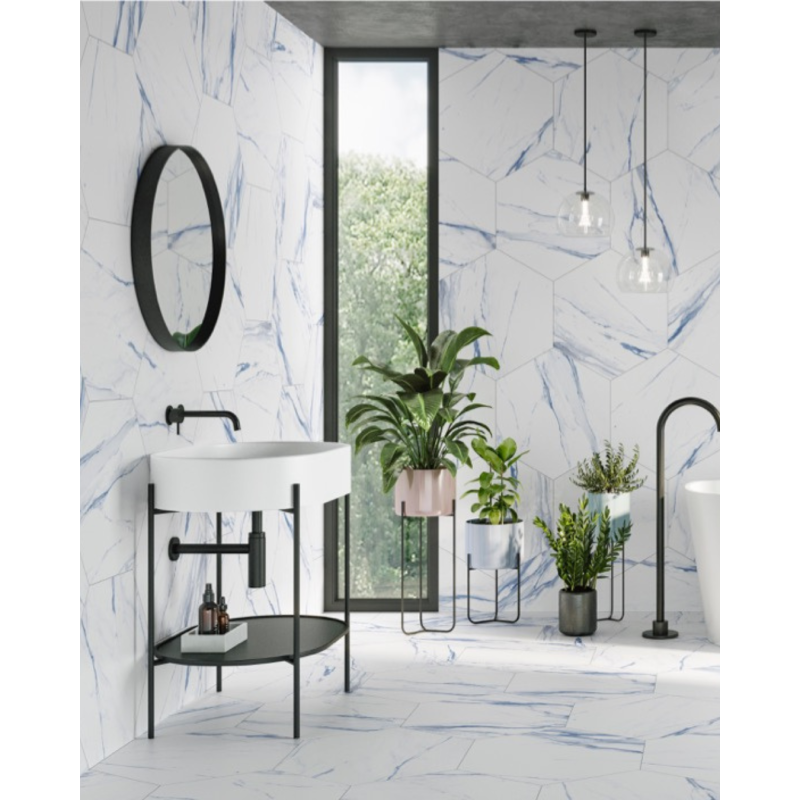 Thassos blue 56x48,5 hexagonal (box of 1,20 m²)