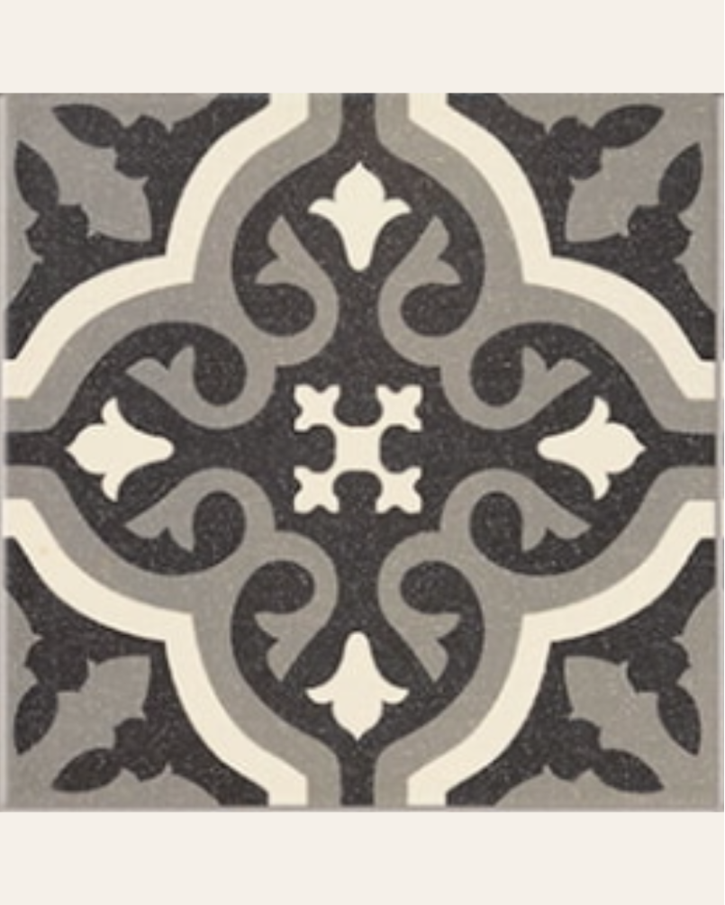 Centro Florentine Black central pattern 20x20 (box of 1 m²)