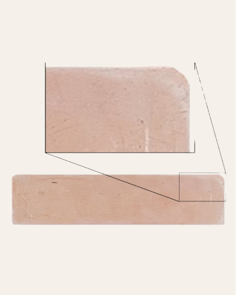 Plinthe Terre cuite fait main Natural bords arrondis 10x40 (vendu à l'unité)
