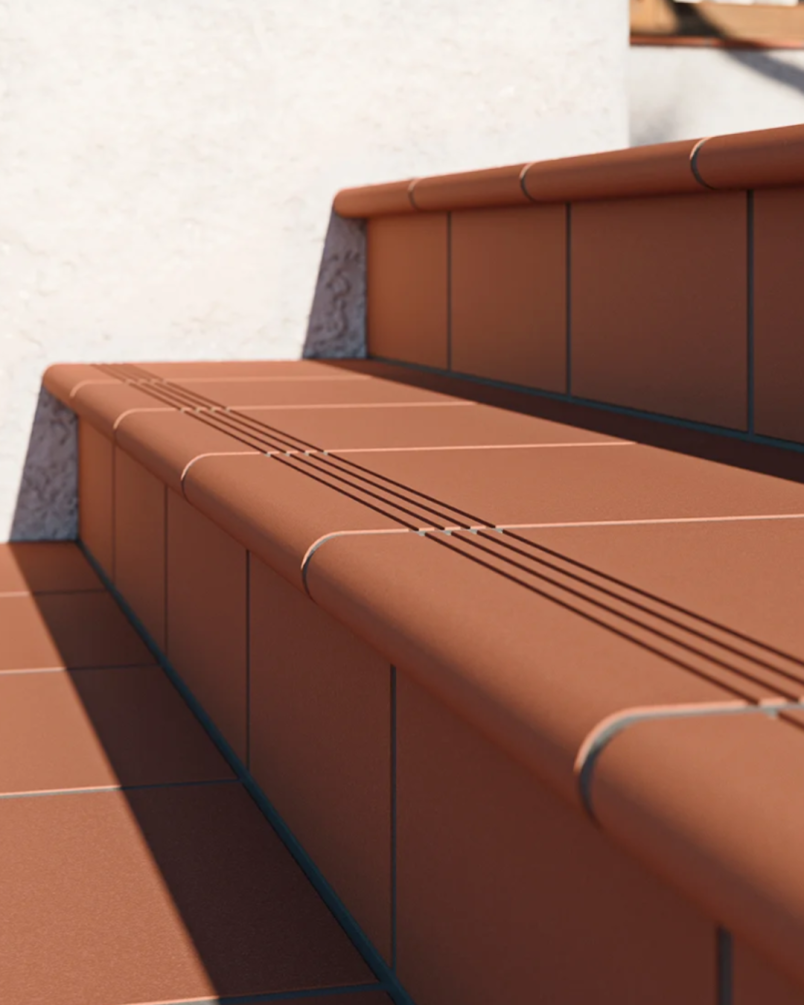 Leuca mechanical terracotta step 33x32
