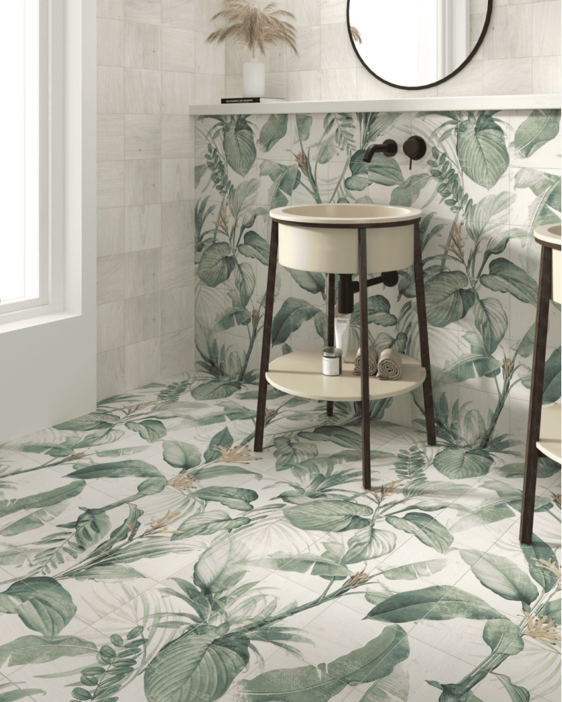 Tile set Spring Leaves...